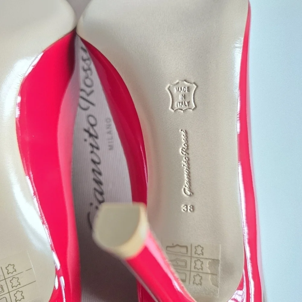 New Gianvito Rossi 105mm Red Patent Pumps 8 US/38 IT New In Box